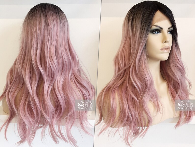Icy Pink Wig Long Pink Ombre Wig Pink Lace Front Wig Pink Cosplay Wig Pastel Pink Wig for Women Her Wig Closet ASHLEY