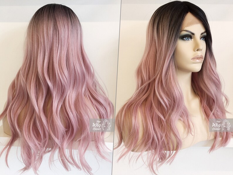 Icy Pink Wig Long Pink Ombre Wig Pink Lace Front Wig Pink Cosplay Wig Pastel Pink Wig for Women Her Wig Closet ASHLEY