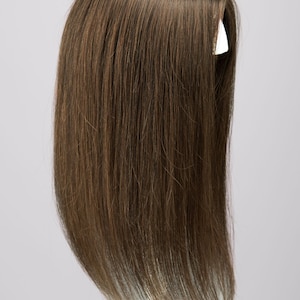 Dark Brown Mono Top European Human Hair Topper 14 Inches