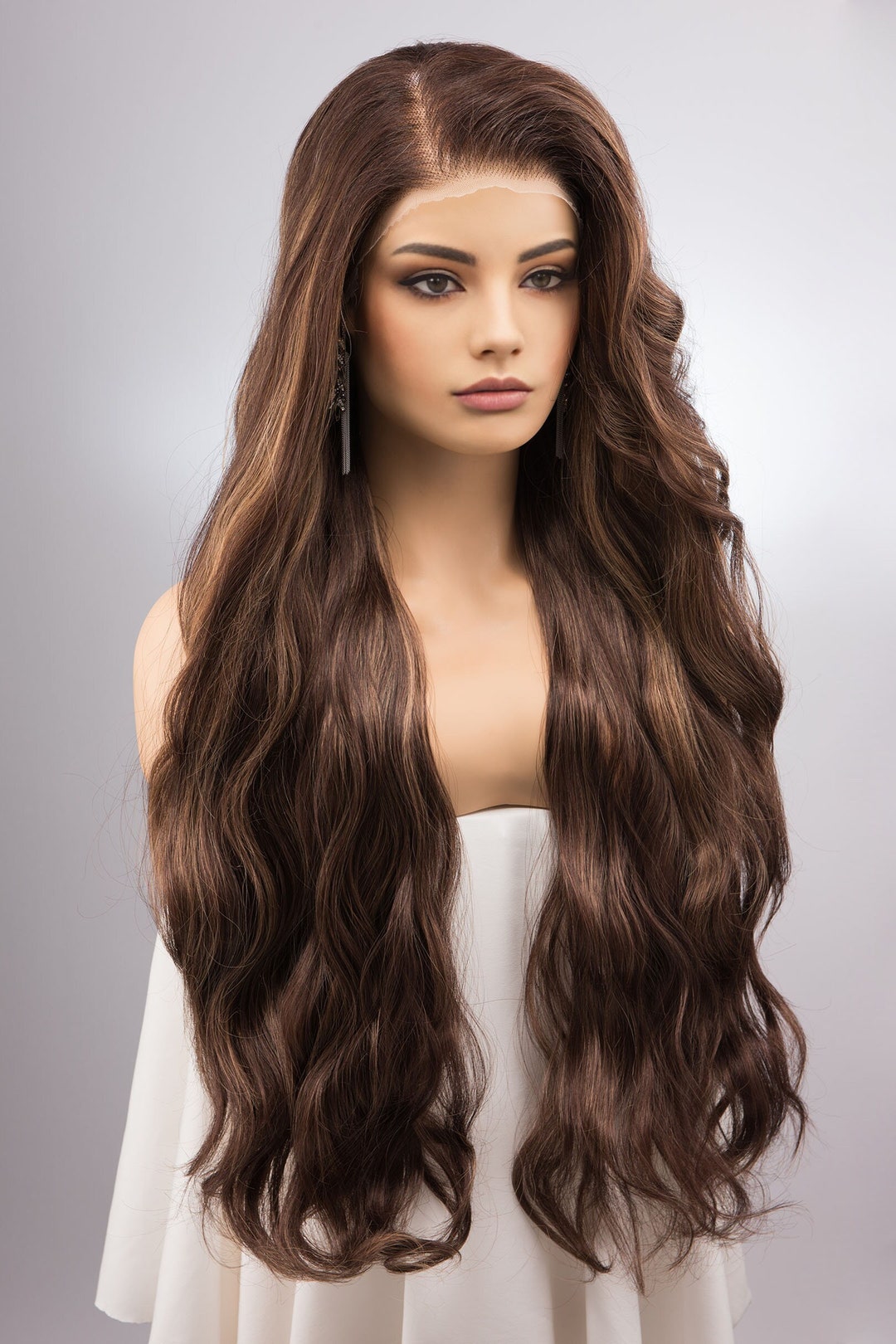 Mullet Wig Brown with Blonde Highlights main image 1