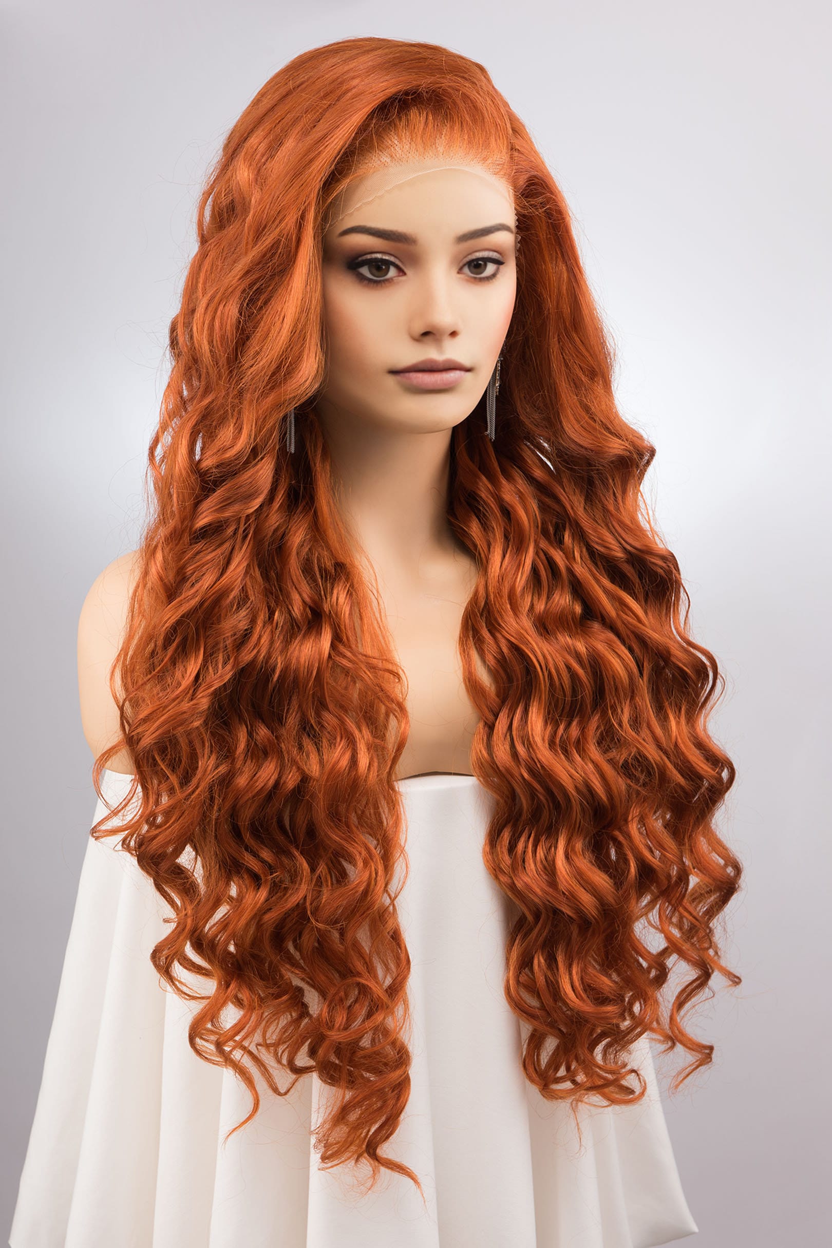 Fantasy Ginger Wig Womens Ginger Red Wig Curly Golden Ginger Beach