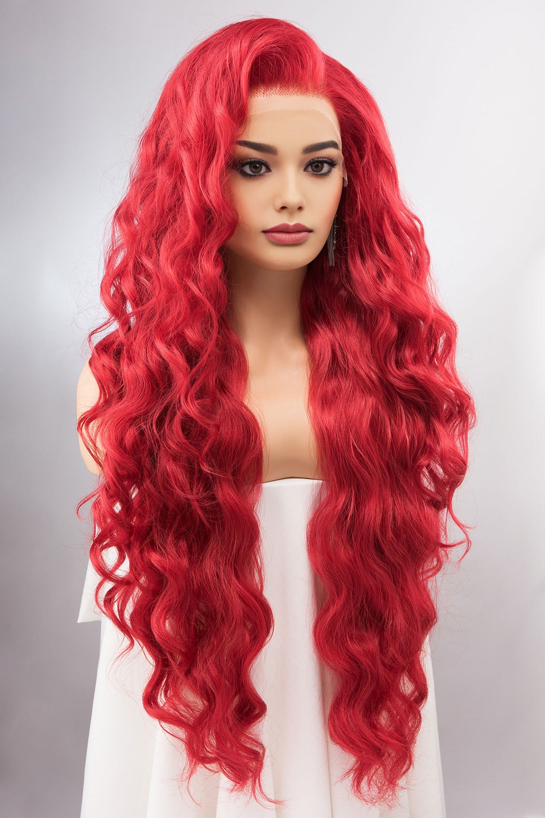 Red Wig Long Lace Front Wig Little Mermaid Wig Aquaman Mera Cosplay Wig ...
