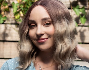 Ombre Blonde Wig Lace Front Wig Golden Brown Blonde Wig Wavy Bob Small Lace Wig Her Wig Closet Zoey