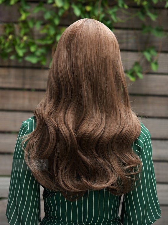 Caramel Brown Wig Pastel Honey Blonde Wavy Wig Brunette Wig