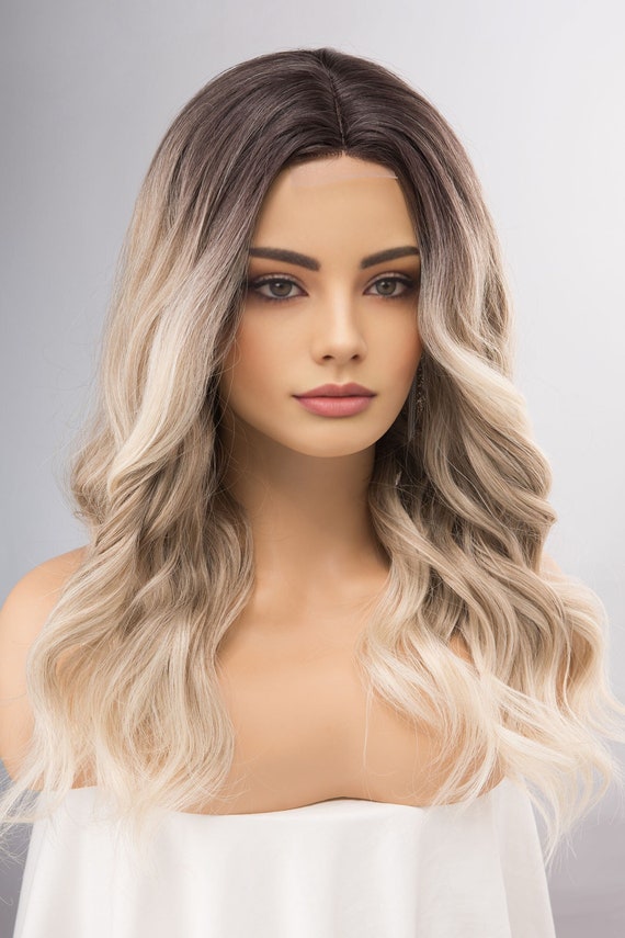 Buy Blonde Balayage Wig Ombre Blonde Wig Ash Blonde Curly  display picture 2