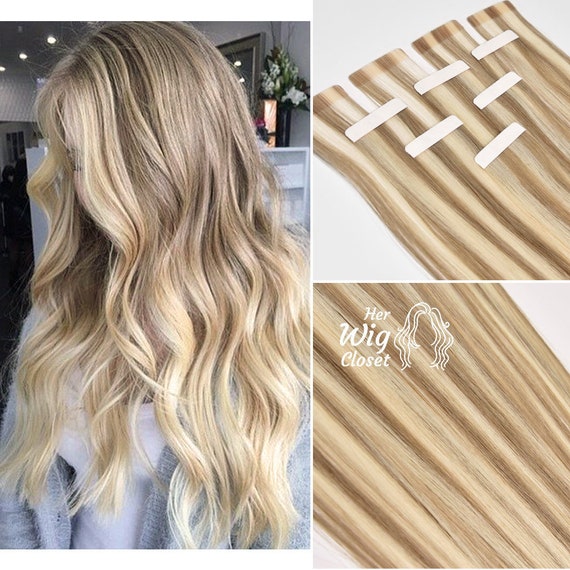 Blonde Mix 18/22 Tape in Remy Human Hair Extensions Straight - Etsy Blonde Mix 18/22 Tape in Remy Human Hair Extensions Straight - Etsy