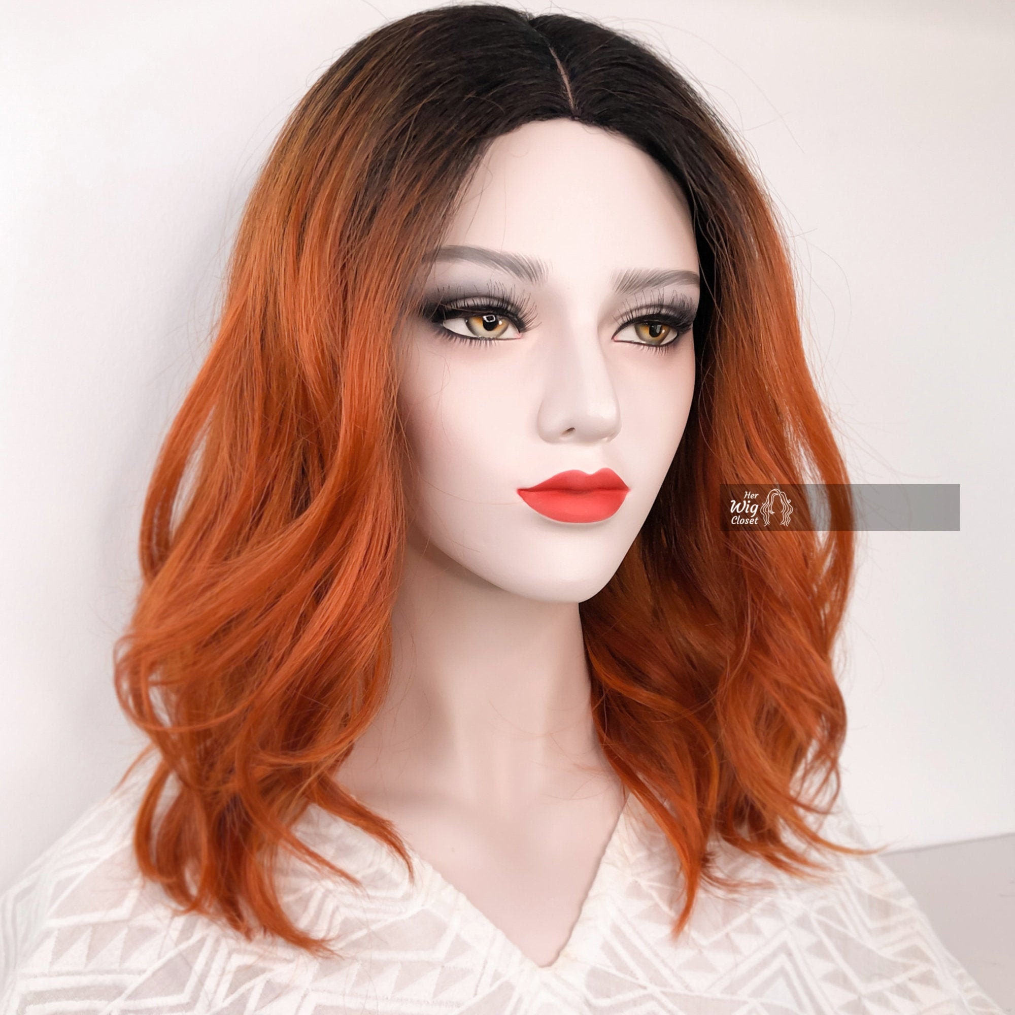 Dark Brown Ginger Red Ombre Wavy Lace Wig Her Wig Closet - Etsy Dark Brown Ginger Red Ombre Wavy Lace Wig Her Wig Closet - Etsy