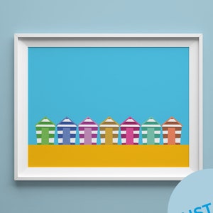 Printable Art Beach, Beach Hut Decor, Printable Download, Beach Decor Bathroom