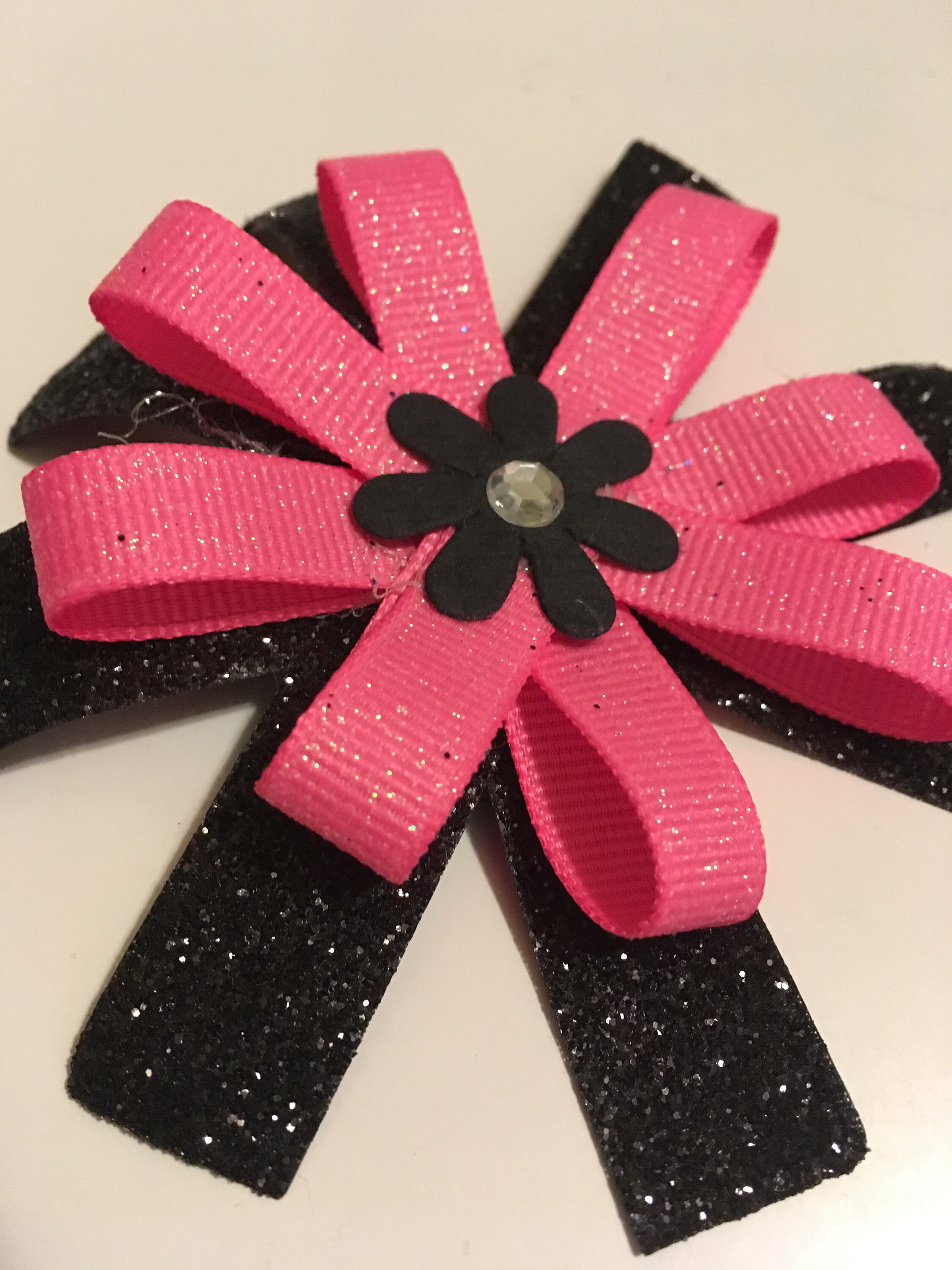 Pink & Black Fancy Hair Clip Etsy