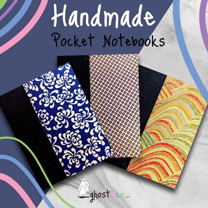 Patterned // Handmade Pocket Notebook/ Journal ~ Set of 3~