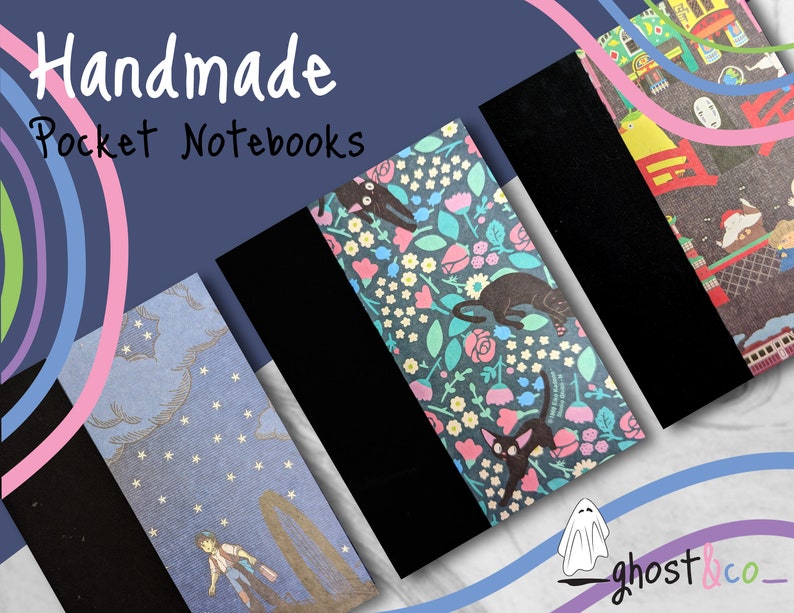 Studio Ghibli // Handmade Pocket Notebook/ Journal ~ Set of 3~ image 6