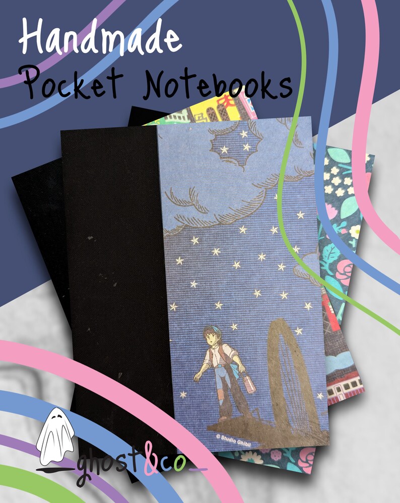 Studio Ghibli // Handmade Pocket Notebook/ Journal ~ Set of 3~ image 7