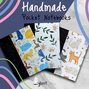Multi Cat Lover // Handmade Pocket Notebook/ Journal ~ Set of 3~