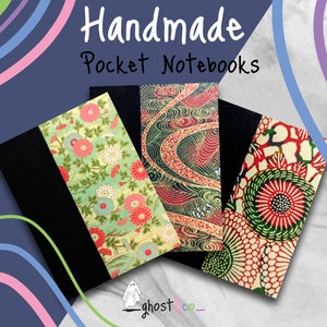 Patterned // Handmade Pocket Notebook/ Journal ~ Set of 3~