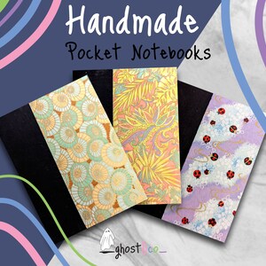 Patterned // Handmade Pocket Notebook/ Journal ~ Set of 3~