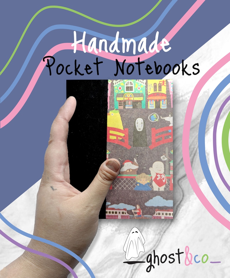 Studio Ghibli // Handmade Pocket Notebook/ Journal ~ Set of 3~ image 4
