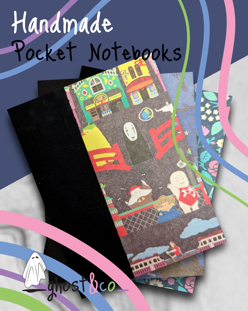 Studio Ghibli // Handmade Pocket Notebook/ Journal ~ Set of 3~ image 9