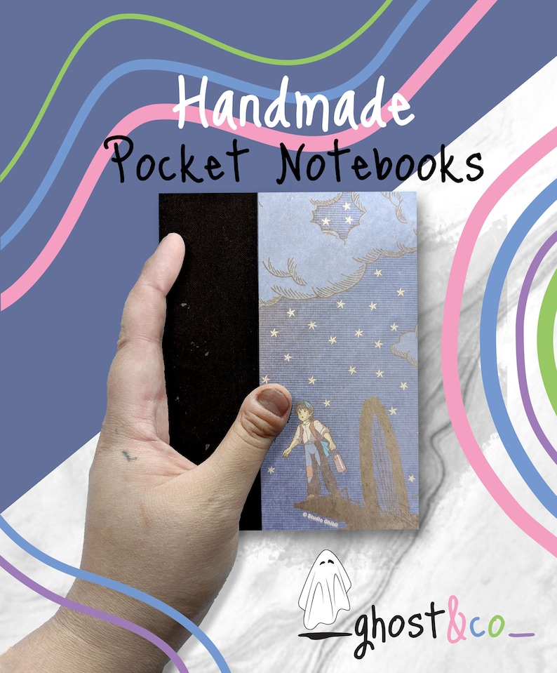 Studio Ghibli // Handmade Pocket Notebook/ Journal ~ Set of 3~ image 5