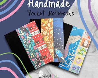 Studio Ghibli // Handmade Pocket Notebook/ Journal ~ Set of 3~