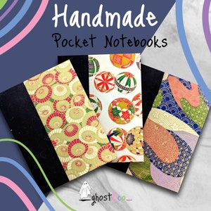 Patterned // Handmade Pocket Notebook/ Journal ~ Set of 3~