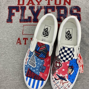 Malowane ręcznie Vansy University of Dayton Flyers