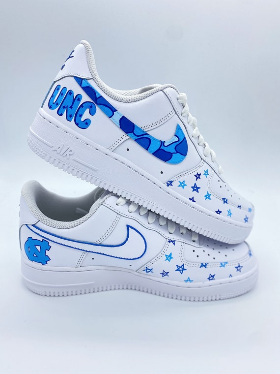 Hand painted University of North Carolina Nike Air Force 1s Etsy