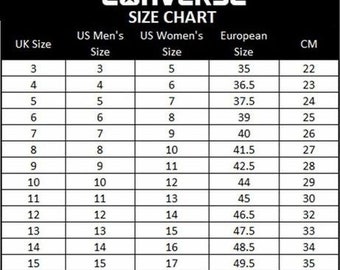Converse Size Chart Converse Converse Uk To Us Size Converse