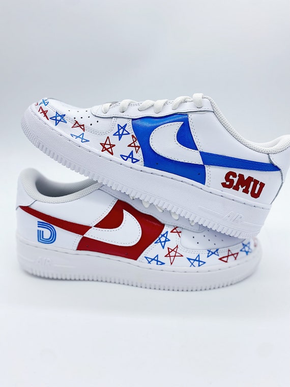 nike air force blue and red swoosh