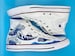 The Great Wave off Kanagawa hand painted onto converse high tops 