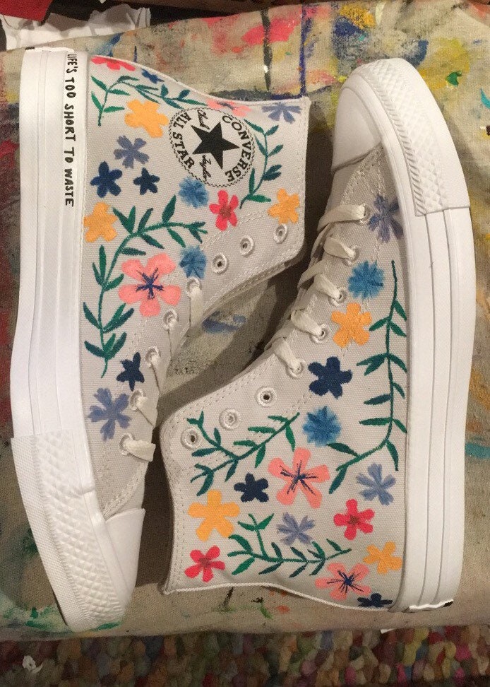Floral painted converse shoes! – oh yay studio – Color + Painting
