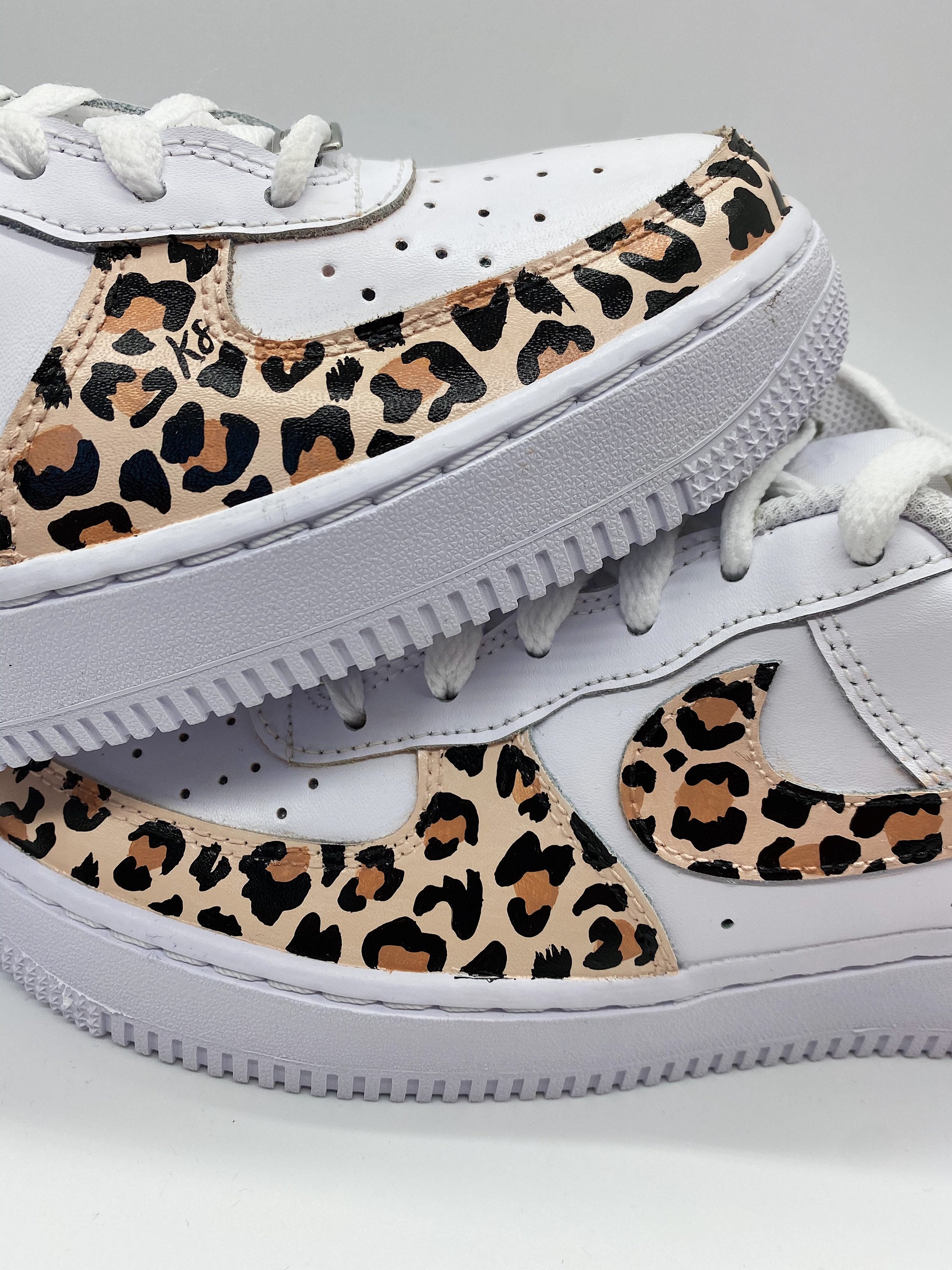 Custom Hand Painted Cheetah Leopard Print Nike Air Force 1s Etsy UK