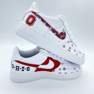 Red Supreme LV Inspired - Custom Air Force 1 - Hand Painted AF1