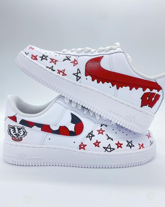 Custom University of Wisconsin Badgers Vans/af1s Etsy