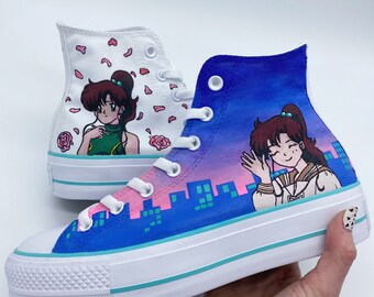 Sailor Moon/Giove/Saturno Converse All Stars/Chuck Taylors dipinte a mano