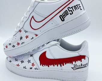 Hand painted Mix N Match Ohio State University Nike Air Force 1s