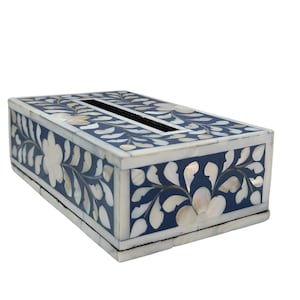 Mother pearl inlay tissue box vintage style, rectangle tissue box holder, luxurious tissue box cover, nacre tissue box, napkin case holder