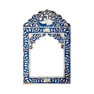Mother of Pearl Inlay Photo Frame: Handmade Lotus Design (18x12 inch)