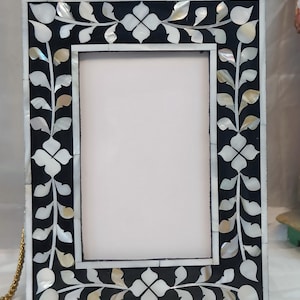 Elegant 8x10 6x8 Mother of Pearl Inlay Photo Frame - Handcrafted Mother of Pearl Photo Frame | Photo frame | wall hanging | handmade frame