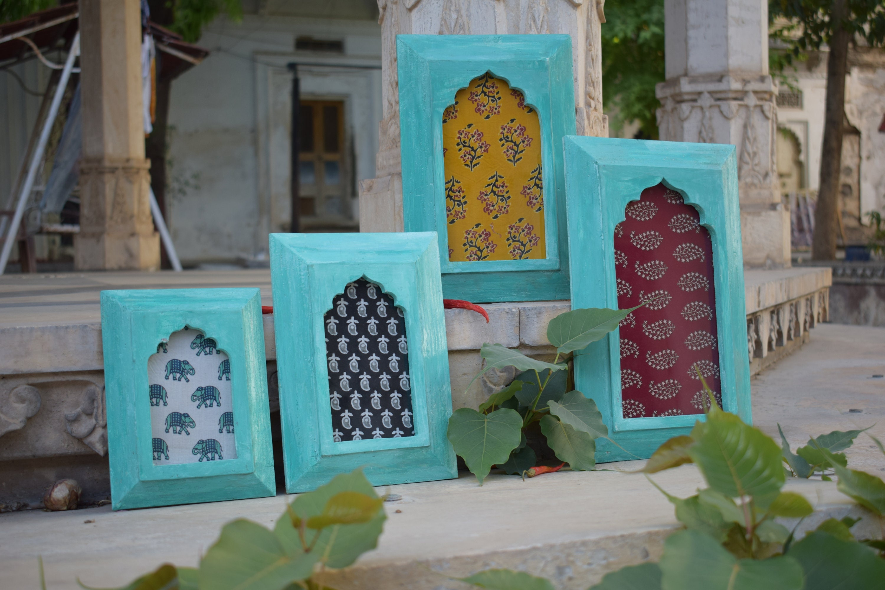 Block Print Frame Hand Block Print Fabric Frames: Decorative Wall Art, Set of 4 - Etsy