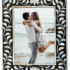 Elegant 8x10 Mother of Pearl Inlay Photo Frame - Handcrafted Mother of Pearl Photo Frame | Photo frame | wall hanging | handmade frame