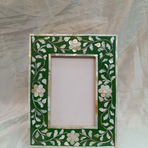Handmade Green Mother of Pearl Inlay photo Frame for 6x4 & 7x5,8x10 inch gift for loved ones customise gifts gift for her gift for mom dad