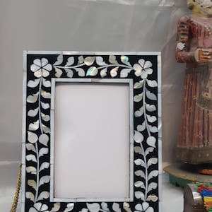 Elegant 8x10 Mother of Pearl Inlay Photo Frame - Handcrafted Mother of Pearl Photo Frame | Photo frame | wall hanging | handmade frame