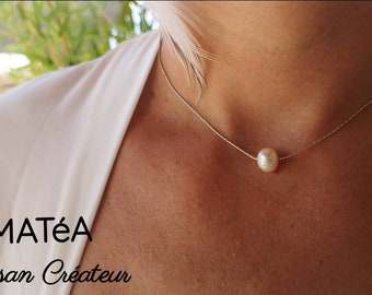 Cultured pearl choker, cultured pearl necklace, large cultured pearl, wedding necklace, imatea jewelry