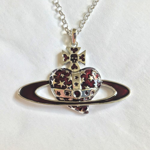 Vivienne Westwood Skull Saturn Orb Goth Necklace | Etsy UK