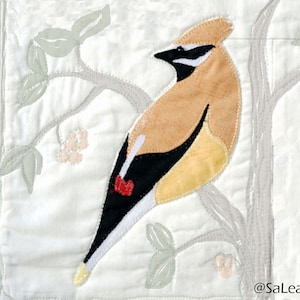 Cedar Waxwing - Bird Quilt Pattern -  Digital Download