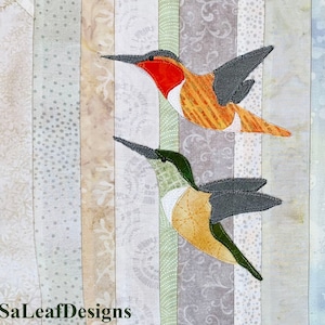 Rufous Hummingbird - Bird Applique Quilt Pattern - Digital Download