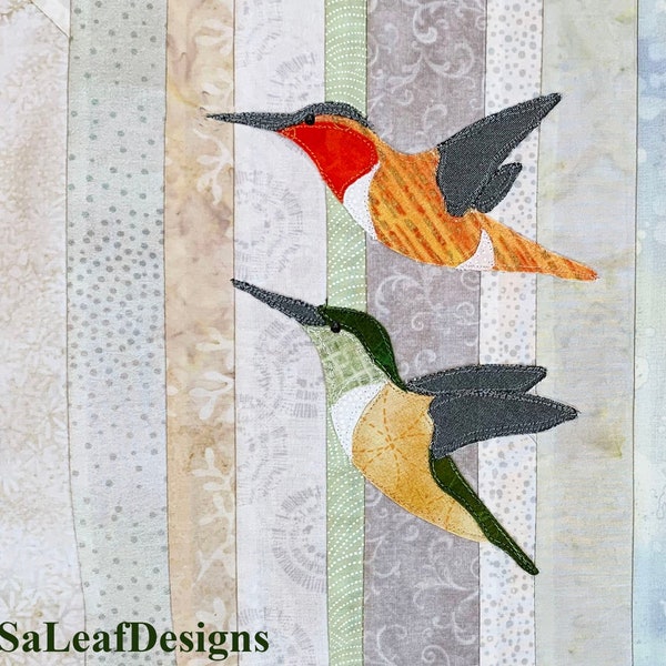 Rufous Hummingbird - Bird Applique Quilt Pattern - Digital Download