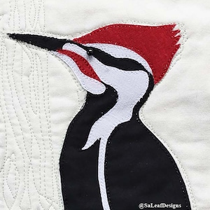 Pileated Woodpecker - Bird Applique Quilt Pattern - Digital Download