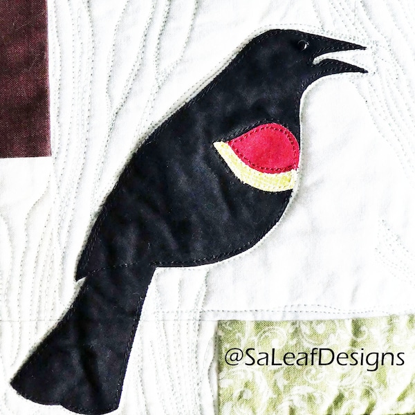 Red-Winged Blackbird - Quilt Pattern - PDF Download