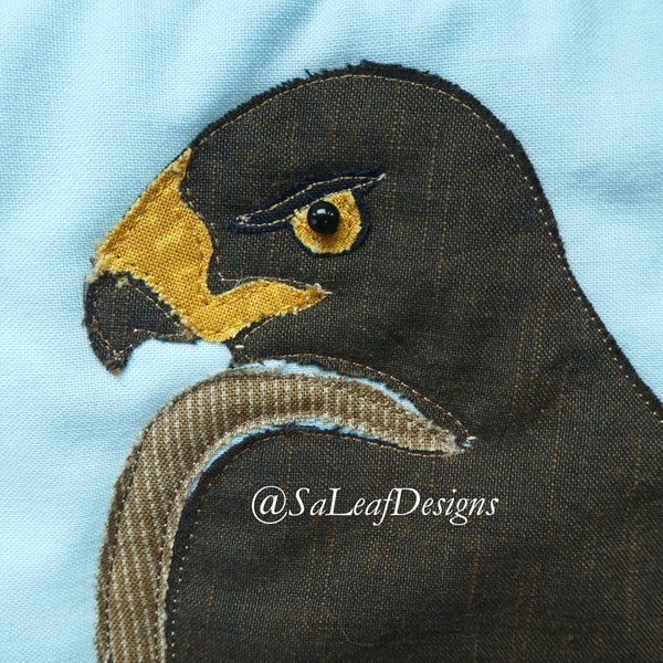 Red-tailed Hawk - Bird Applique Quilt Pattern - PDF Download